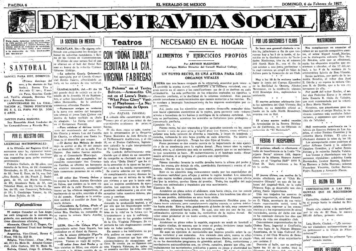Heraldo de Mexico (Los Angeles, California), 6 February 1927, page 6