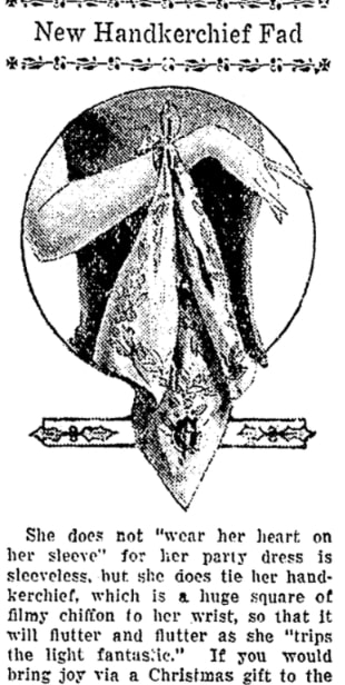 An article about handkerchiefs, National Labor Tribune newspaper 22 November 1928 