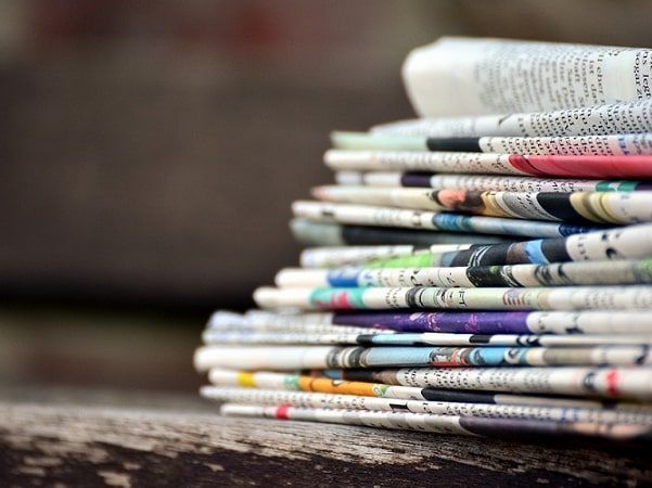 Photo: a stack of newspapers