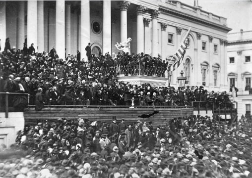Photo: President Abraham Lincoln delivering his second inaugural address, Washington, D.C., 4 March 1865. Credit: Library of Congress, Prints and Photographs Division.