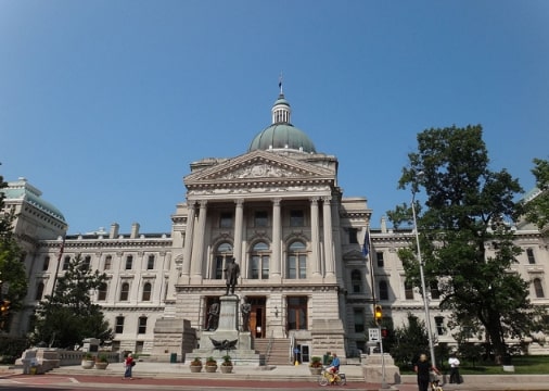 Photo: the Indiana State Capitol, Indianapolis, Indiana. Credit: Rosina Peixoto; Wikimedia Commons.
