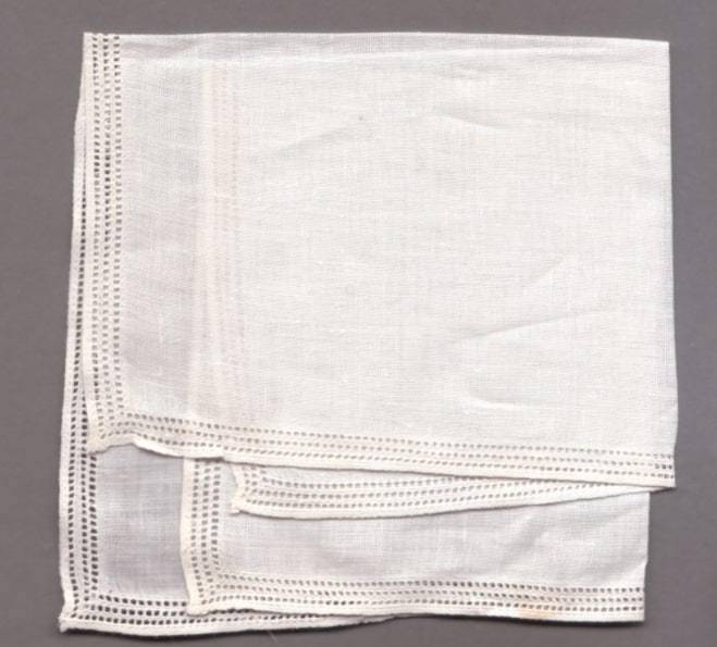 Photo: linen handkerchief decorated with hemstitching. Credit: Wikimedia Commons.