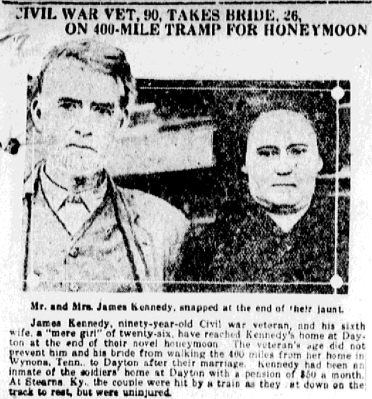 An article about James Kennedy, Fort Wayne News-Sentinel newspaper 9 December 1921