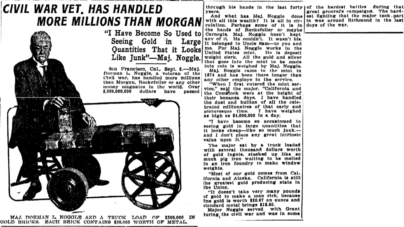 An article about Dorman Noggle, Jackson Citizen Patriot newspaper 8 September 1913