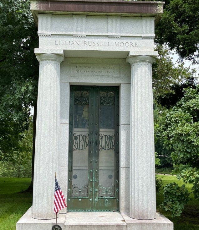 Photo: Alleghany Cemetery, Lillian Russell Moore’s mausoleum. Credit: Gena Philibert-Ortega.