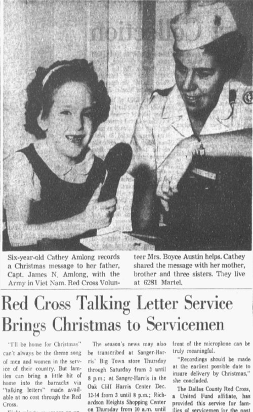 An article about "talking letters," Dallas Morning News newspaper 2 December 1963