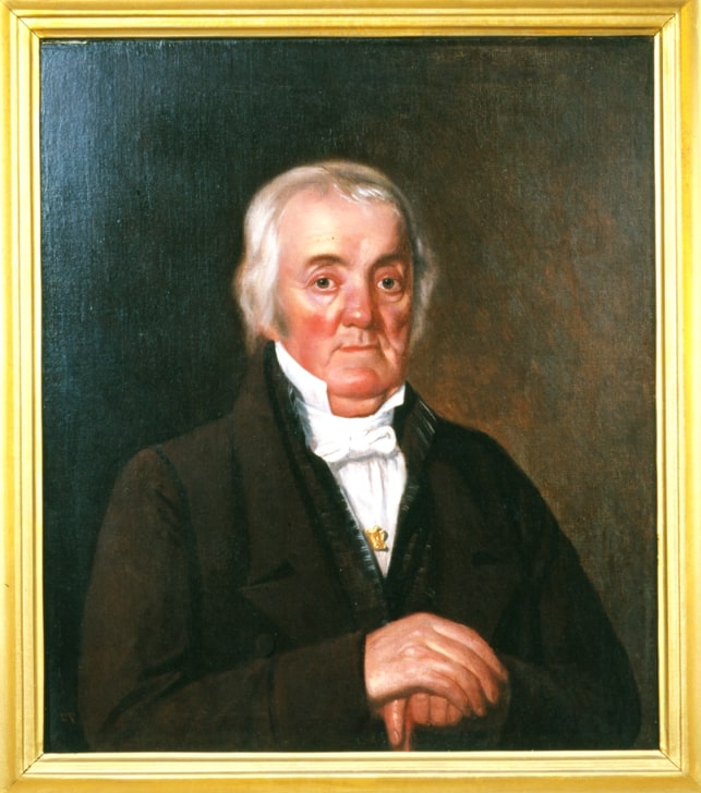 Illustration: portrait of Gideon Gardner. Artist: William Swain. Credit: Nantucket Historical Society.