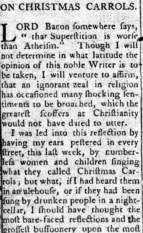 An article about Christmas, New-Haven Gazette newspaper 25 December 1788