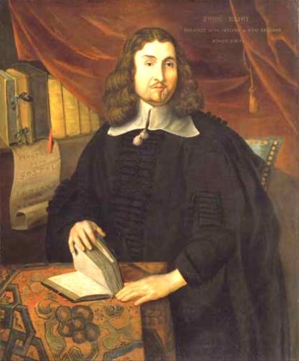 Illustration: portrait of John Eliot. Credit: Roxbury Latin School; Wikimedia Commons.