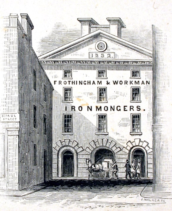 Illustration: Frothingham & Workman Ironmongers (hardware store) in Montreal, Canada, in the collection of the McCord Stewart Museum, Canada. Credit: Wikimedia Commons.