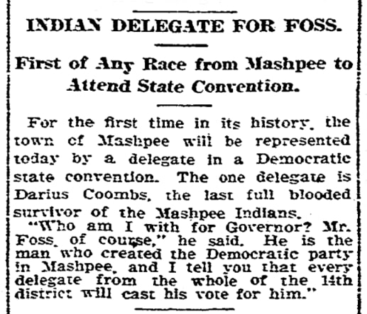 An article about Darius Coombs, Boston Herald newspaper 6 October 1910