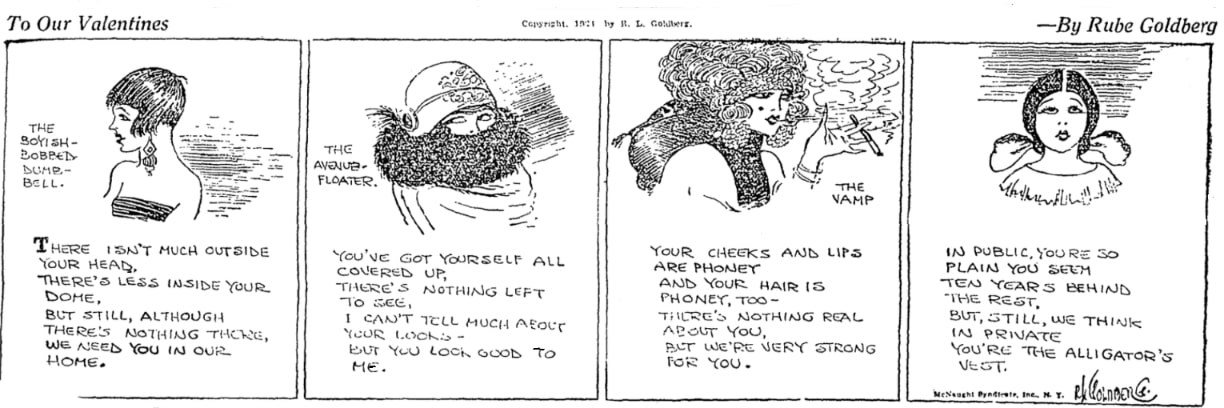 An article about valentines, Buffalo News newspaper 14 February 1924