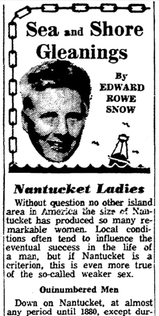 An article about Mary Coffin Starbuck, Patriot Ledger newspaper 12 March 1964