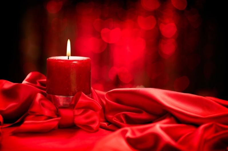 Photo: red candle for Valentine's Day.