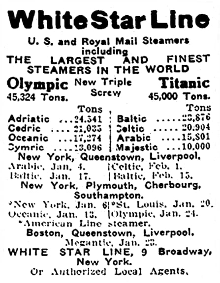 An article about the Titanic, Druid newspaper 4 January 1912
