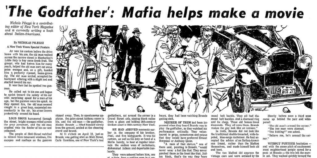 An article about "The Godfather" movie, Riverside Independent-Enterprise newspaper 15 August 1971, page 29