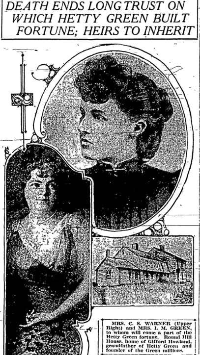 An article about Howland heirs, Oakland Tribune newspaper 4 July 1916