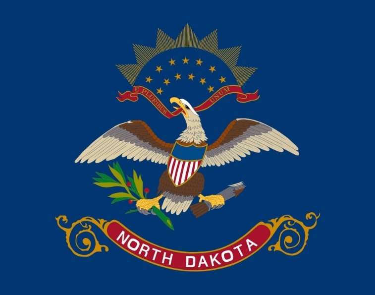 Illustration: North Dakota state flag. Credit: Wikimedia Commons.