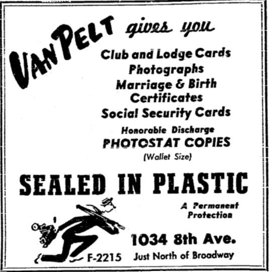 An article about wallet-sized WWII discharge certificates, San Diego Union newspaper 3 March 1946