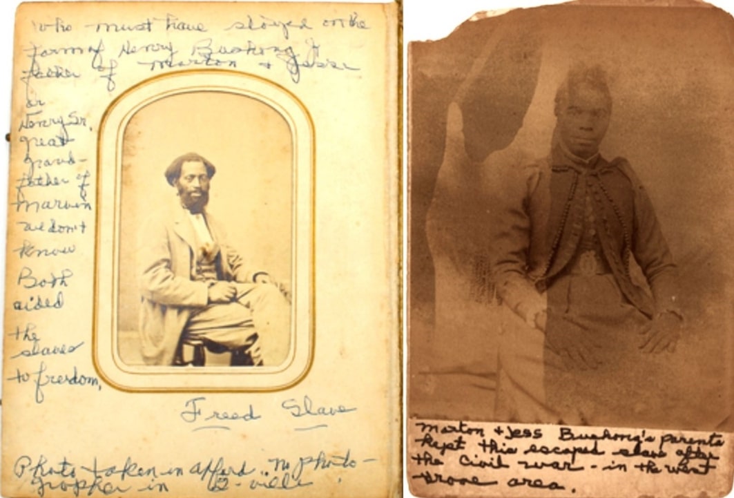 Photos: freed slaves. Credit: Fleischer’s Auctions, “Civil War & African American History Collection,” Lot 0323, 5 August 2023.