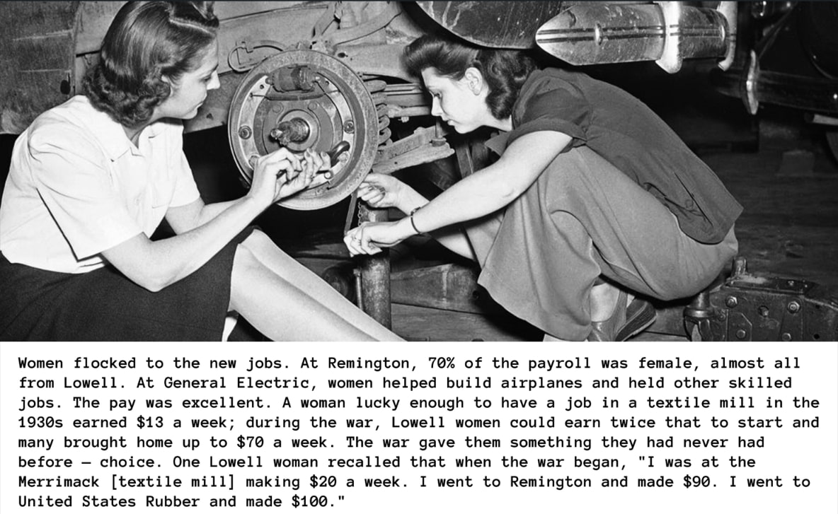 Photo: women working in Lowell, Massachusetts. Credit: Mass Moments via Mass Humanities Council Project.