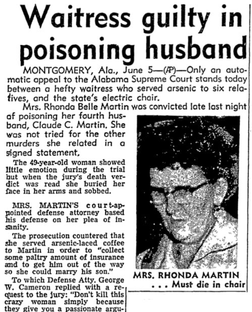 An article about Rhonda Martin, Birmingham News newspaper 5 June 1956