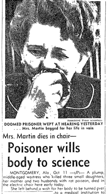 An article about Rhonda Martin, Birmingham News newspaper 11 October 1957