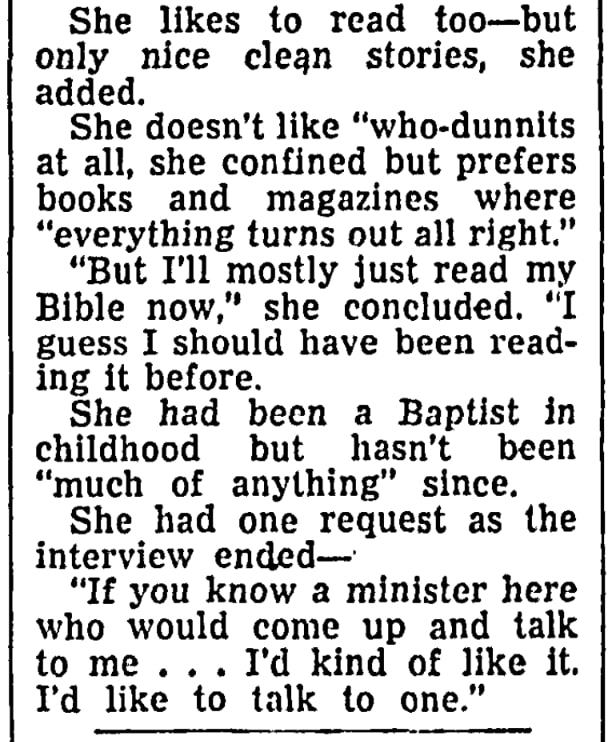 An article about Rhonda Belle Martin, Birmingham Post-Herald newspaper 9 June 1956