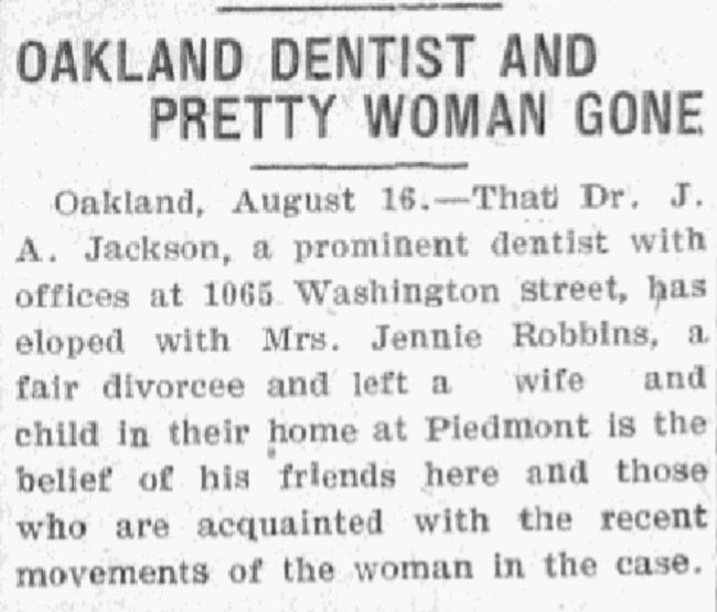 An article about Jennie Dorris, Evening News newspaper 16 August 1910