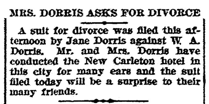 An article about Jane Dorris, Evening Tribune newspaper 28 June 1899