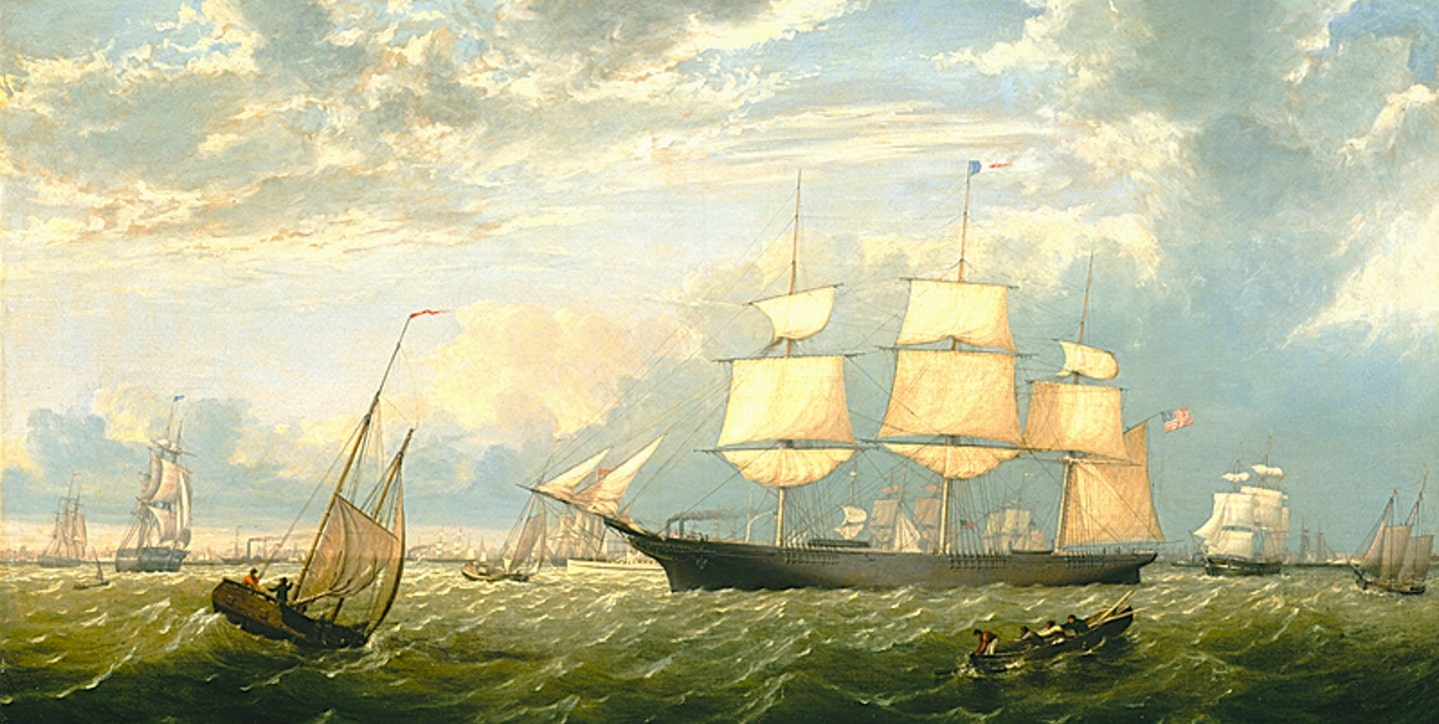 Illustration: “Clipper Ship Golden State Entering in Harbor, New York, 1854,” by Fitz Henry Lane. Credit: Cape Ann Museum, Gloucester, Massachusetts.