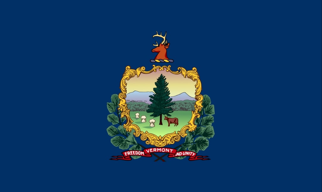 Illustration: Vermont state flag. Credit: Wikimedia Commons.