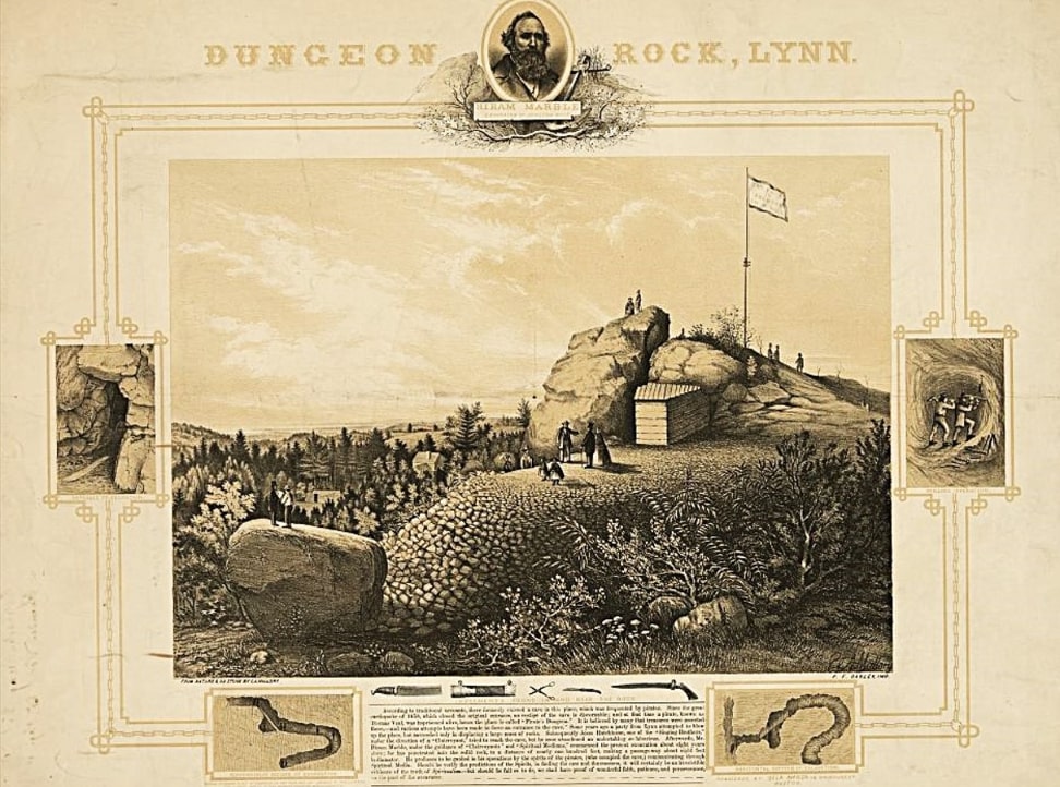 Illustration: Dungeon Rock and Hiram Marble. Credit: Library of Congress, Prints and Photographs Division.