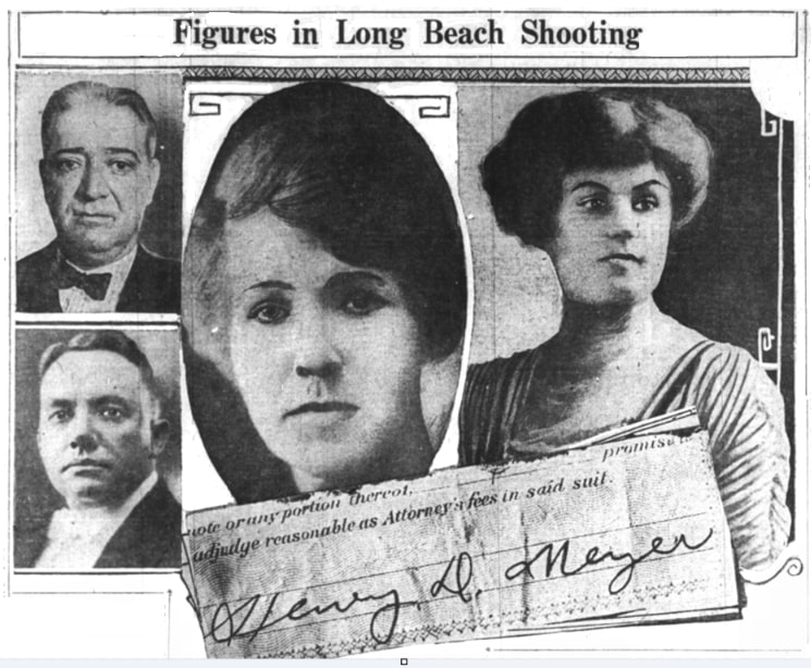 Photos about the Dorris shooting, Los Angeles Examiner newspaper 1 July 1924