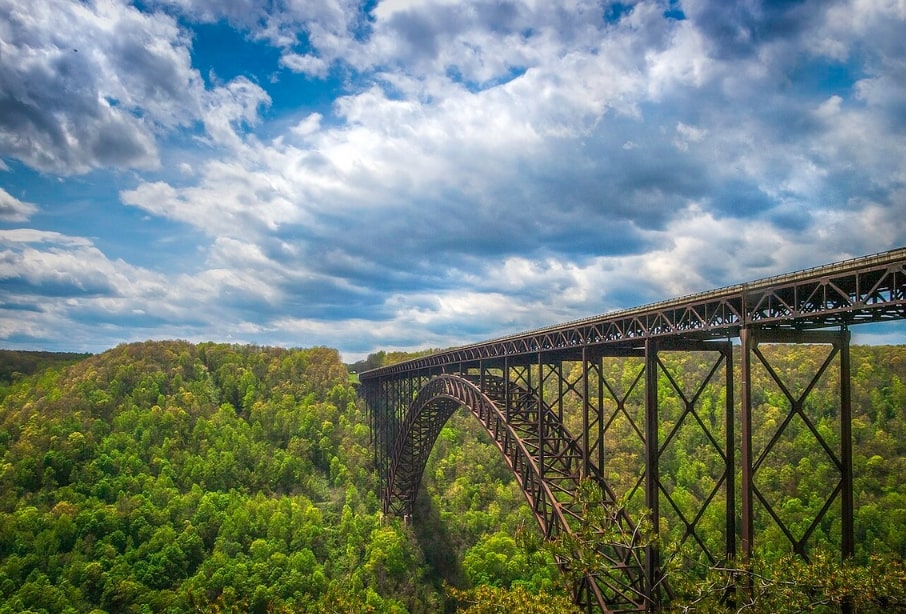 Photo: the iconic New River Gorge Bridge near Fayetteville, West Virginia. Credit: Shawn Ullerup; Wikimedia Commons.