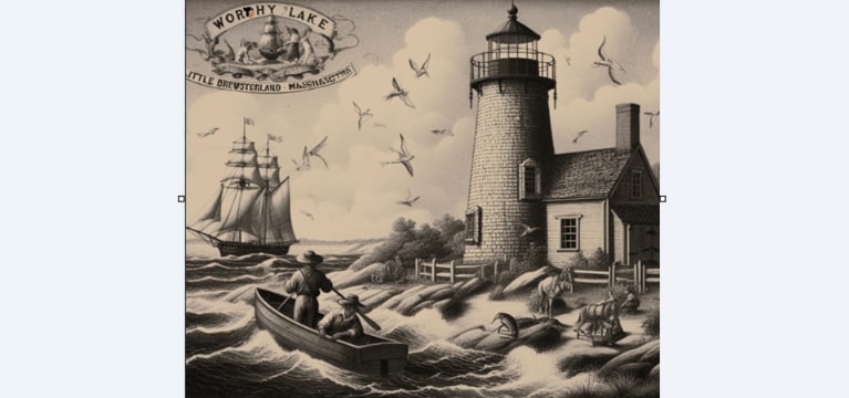 Illustration: Boston Light, Little Brewster Island, Boston Harbor, Massachusetts. Credit: Melissa Davenport Berry.