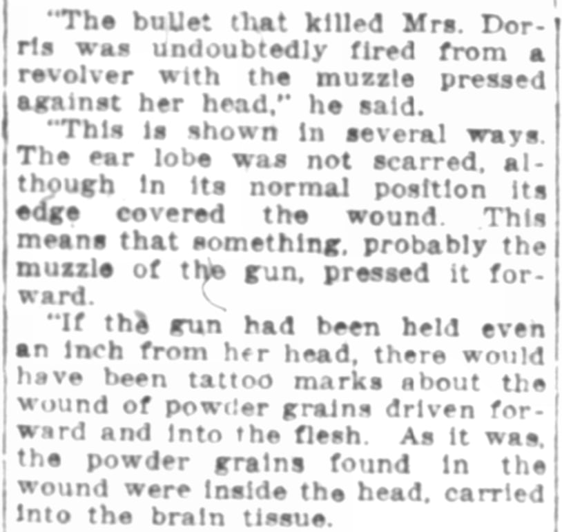 An article about the Dorris shooting, Los Angeles Examiner newspaper 7 July 1924