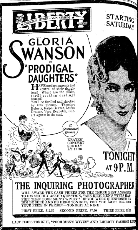 An "Inquiring Photographer" column, Oregonian newspaper 20 April 1923