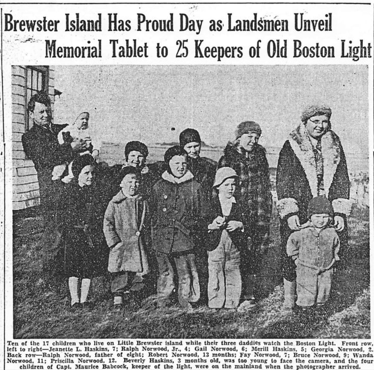 Photo: Boston Light keepers’ children. Credit: United State Lighthouse Society Collection.