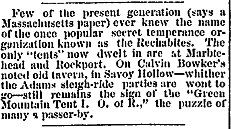 An article about the Bowker Tavern, Providence Evening Press newspaper 24 July 1868