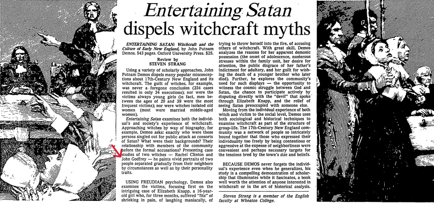 An article about witchcraft, Providence Journal newspaper 16 January 1983