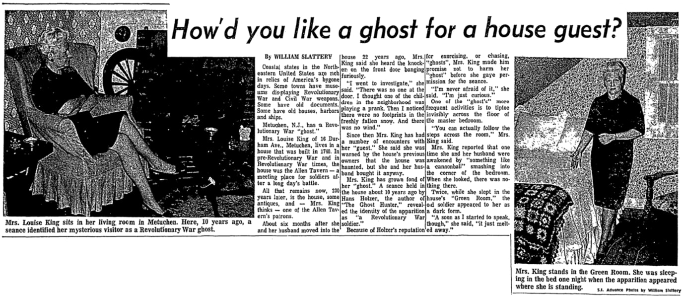 An article about the Ayers-Allen House, Staten Island Advance newspaper 16 November 1969