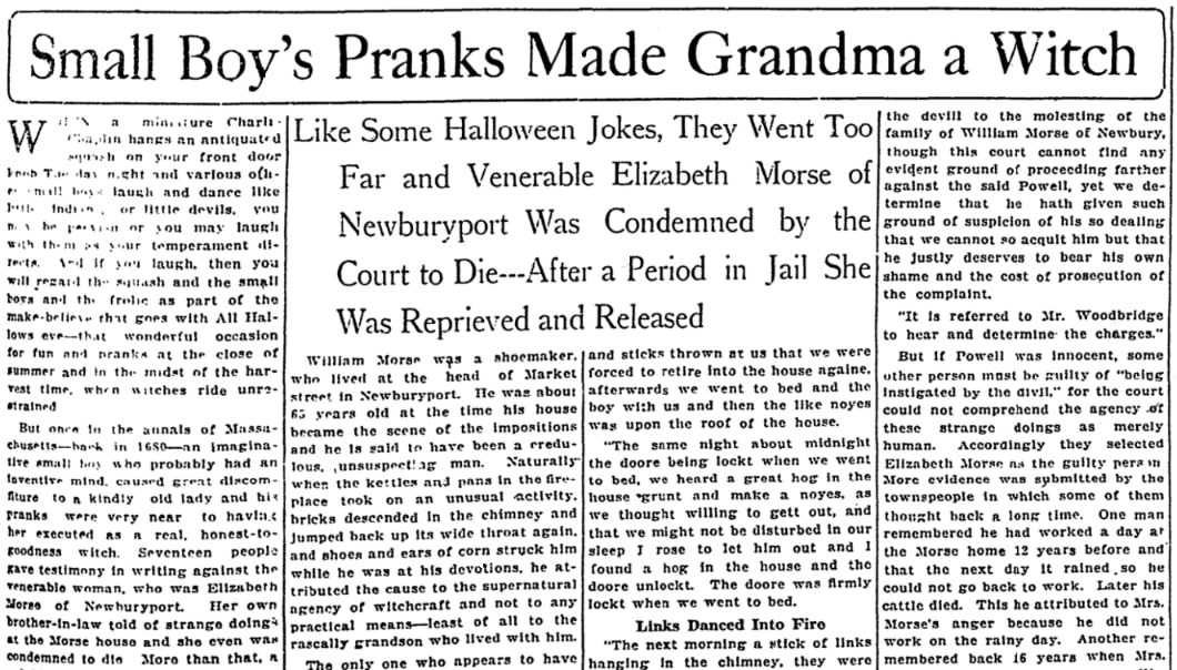 An article about Elizabeth Morse, Worcester Telegram newspaper 29 October 1922