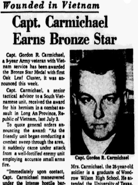 An article about Gordon Carmichael, Dallas Morning News newspaper 6 March 1969