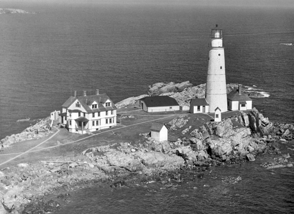 Photo: Boston Light in 1947. Credit: United State Lighthouse Society Collection.