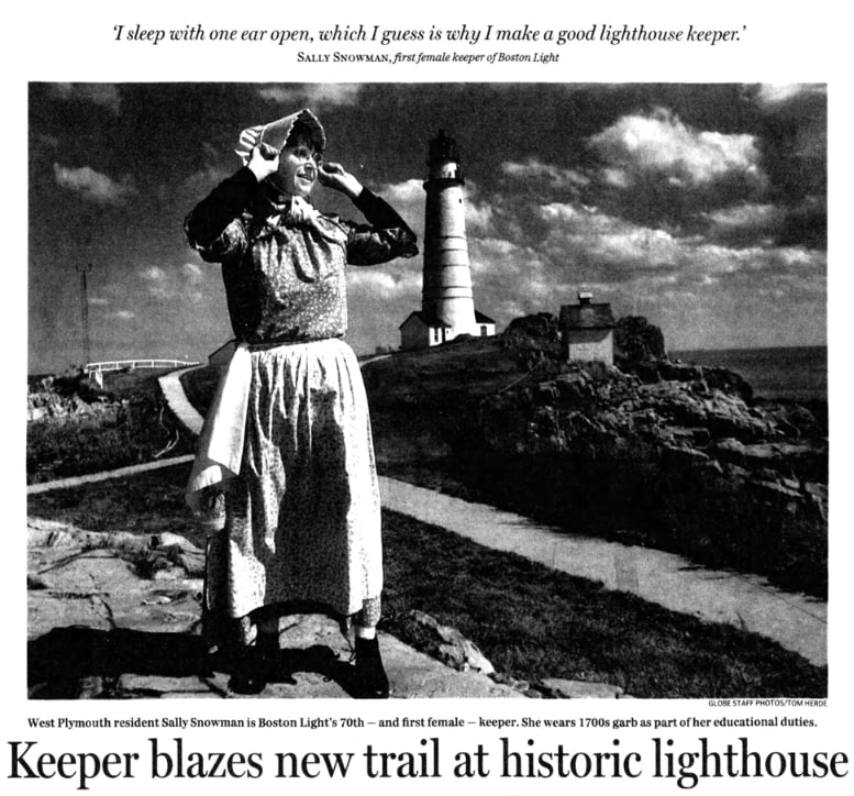 Photo: Boston Light Keeper Sally Snowman. Credit: United State Lighthouse Society Collection.