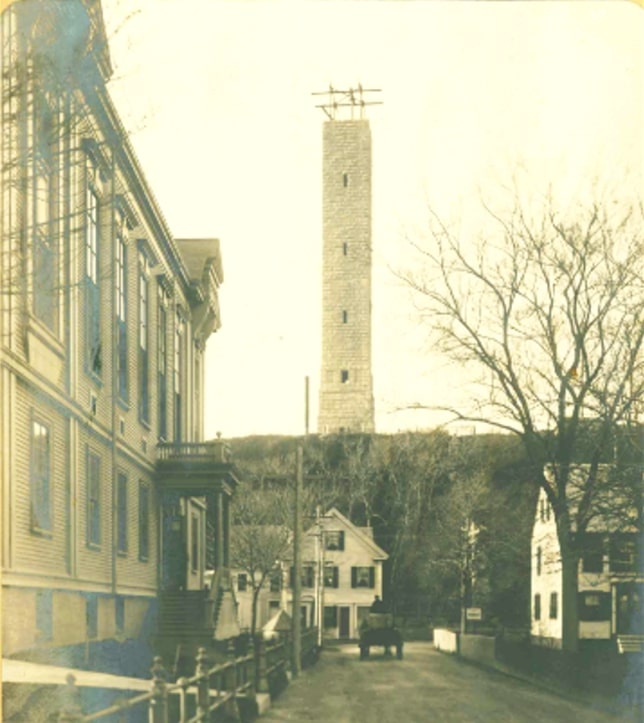 Photo: the Pilgrim Monument after one year of construction. Credit: Provincetown History Project.