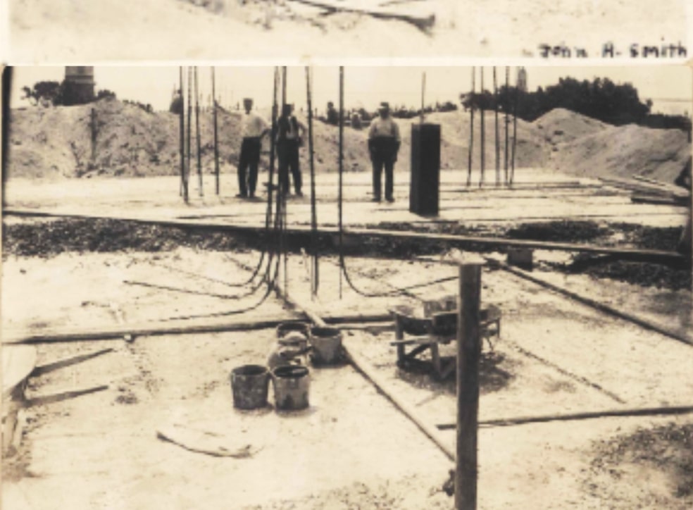 Photo: another view of the early stages of constructing the Pilgrim Monument, before the first stone was laid. Credit: Provincetown History Project.