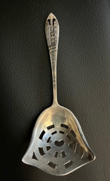 Photo: souvenir spoon from the Forest Lawn gift shop, from the author’s collection. Credit: Gena Philibert-Ortega.