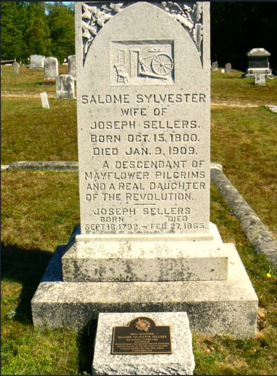 Photo: Salome Sellers’ grave. Credit: Kathy Evans, Maine State Daughters of the American Revolution.